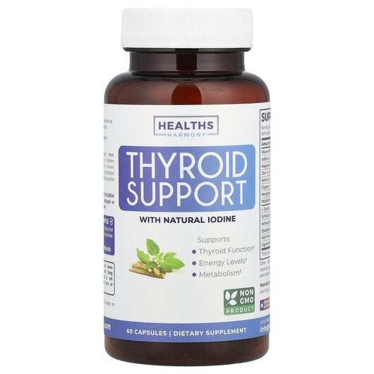 Основное фото товара Thyroid Support With Natural Iodine Основное фото товара Поддержка щитовидной, Thyroid Support With Natural Iodine, 60 кап