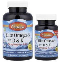 Elite Omega-3 Plus D & K 60+ Омега 3 Carlson