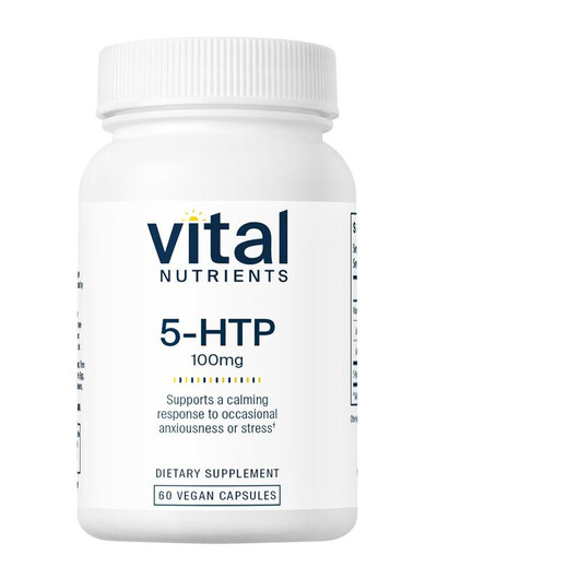 Основне фото товару 5HTP 100 mg Основне фото товару Vital Nutrients, 5HTP 100 mg, 5-гідрокситриптофан, 60 капсул