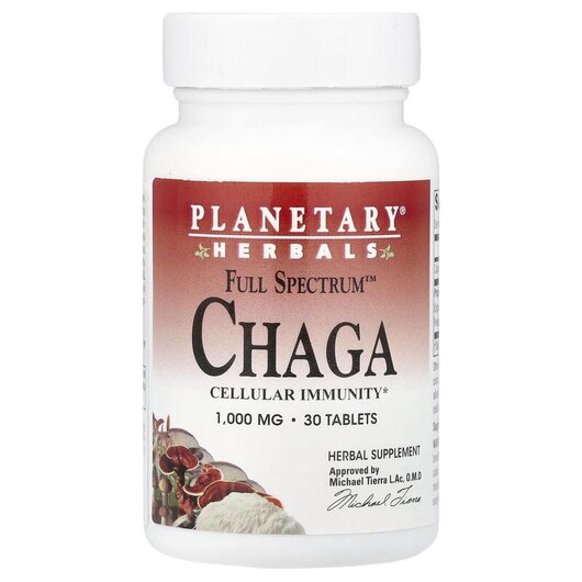 Основное фото товара Грибы Чага, Full Spectrum Chaga 1000 mg, 30 таблеток