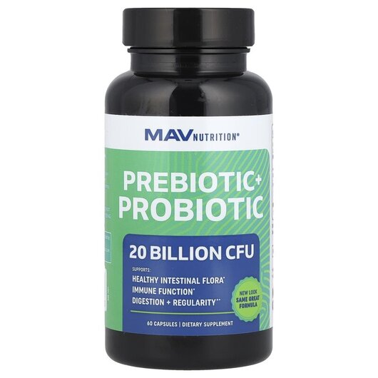 Основне фото товару MAV Nutrition, Pre-Pro Prebiotic + Probiotic, Пробіотики, 60 капс