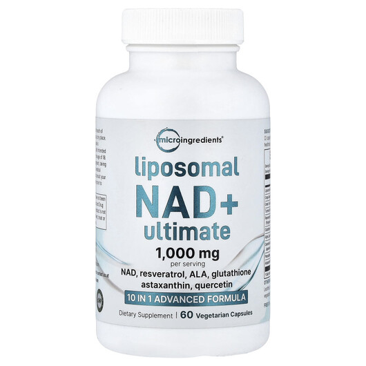 Основне фото товару Liposomal NAD + Ultimate, Нікотинамід НАД+, 60 капсул