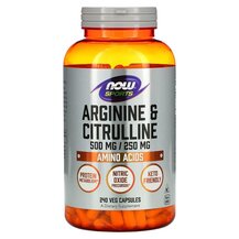 Sports Arginine & Citrulline Аргинин и цитруллин NOW Foods