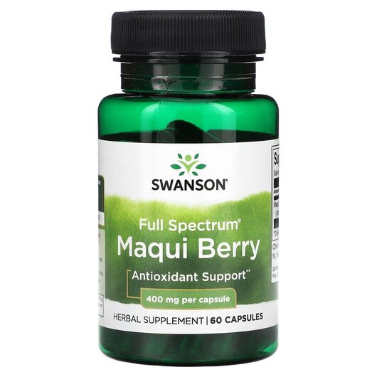 Основне фото товару Swanson, Full Spectrum Maqui Berry 400 mg, Антиоксиданти, 60 капс