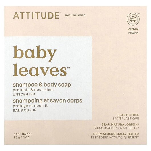 Основне фото товару Baby Leaves Shampoo & Body Bar Soap Unscented Основне фото товару Baby Leaves Shampoo & Body Bar Soap Unscented, Шампунь для ді