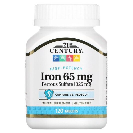 Основное фото товара 21st Century, Железо, Iron 65 mg, 120 таблеток