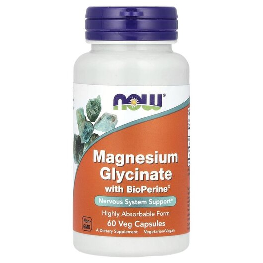 Основное фото товара Magnesium Glycinate With BioPerine Основное фото товара NOW Foods, Магний, Magnesium Glycinate With BioPerine, 60 капсул