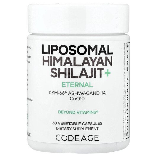 Основне фото товару CodeAge, Eternal Liposomal Himalayan Shilajit+, Шилайт, 60 капсул