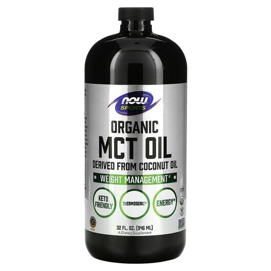 Основне фото товару Sports Organic MCT Oil Основне фото товару NOW Foods, MCT Oil, MCT Олія, 946 мл