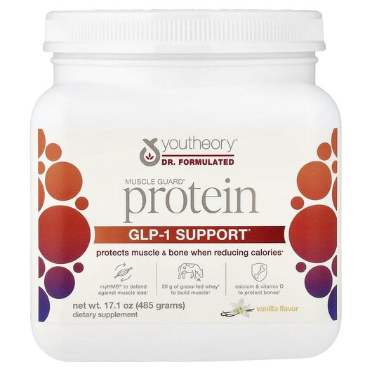 Основное фото товара Muscle Guard Protein GLP-1 Support Vanilla Основное фото товара Youtheory, Протеин, Muscle Guard Protein GLP-1 Support Vanilla, 4