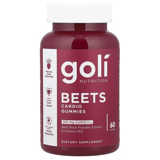 Основное фото товара Beets Cardio Gummies Основное фото товара Goli Nutrition, Кардио комплекс, Beets Cardio Gummies, 60 таблето