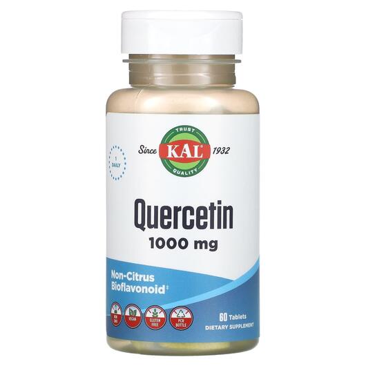 Основне фото товару Quercetin 1000 mg Основне фото товару KAL, Quercetin 1000 mg, Кверцетин 1000 мг, 60 таблеток