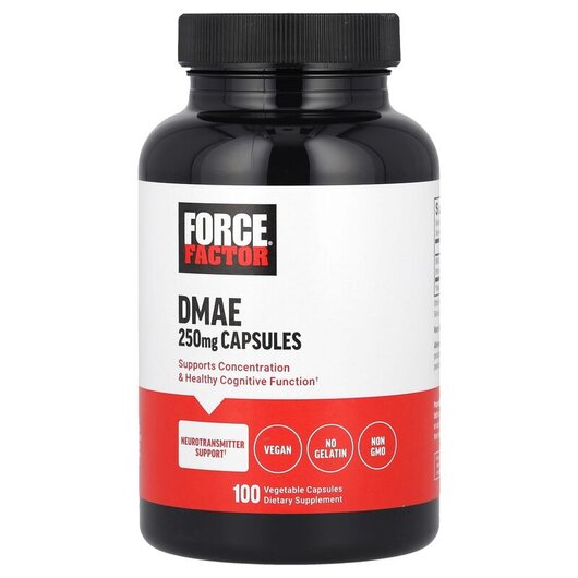 Основное фото товара Force Factor, Диметиламиноэтанол, DMAE 250 mg, 100 капсул