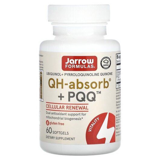Основне фото товару Ubiquinol QH - Absorb + PQQ Основне фото товару Ubiquinol QH - Absorb + PQQ, Убіхінол + PQQ, 60 капсул