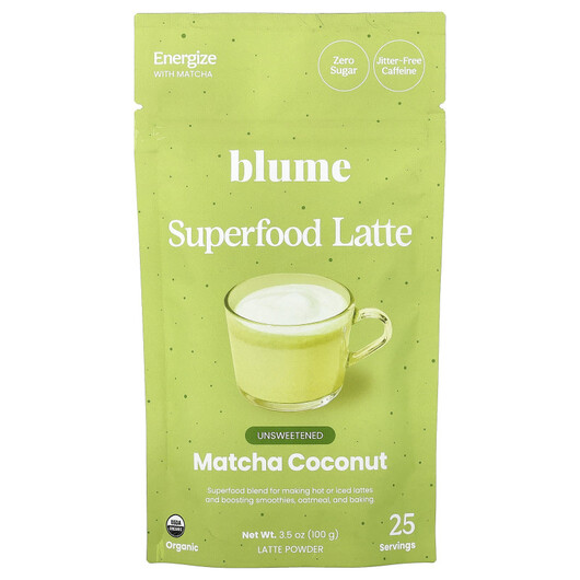 Основне фото товару Blume, Superfood Latte Matcha Coconut, Суперфуд, 100 г