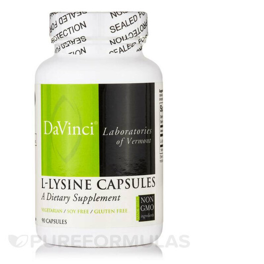 Основне фото товару L-Lysine 500 mg Основне фото товару DaVinci Laboratories, L-Lysine 500 mg, L-Лізин, 90 капсул