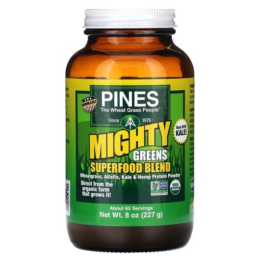 Основне фото товару Mighty Greens Superfood Blend Основне фото товару Pines International, Mighty Greens Superfood Blend, Суперфуд, 227