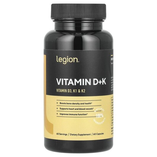 Основное фото товара Legion Athletics, Витамин D, Vitamin D+K, 60 капсул