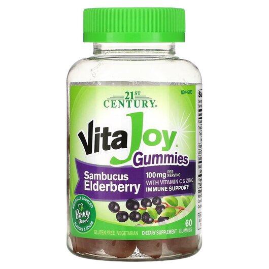 Основное фото товара 21st Century, Бузина, VitaJoy Gummies Sambucus Elderberry, 60 кон