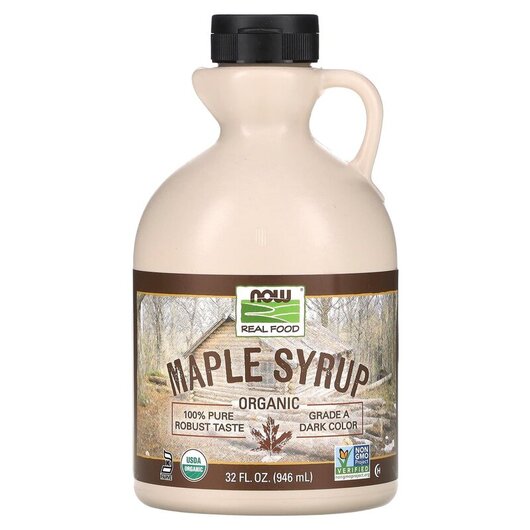 Основне фото товару Maple Syrup Grade A Dark Color Основне фото товару NOW Foods, Maple Syrup Grade A Dark Color, Кленовий сироп, 946 мл