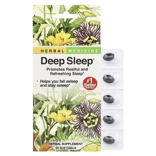 Основне фото товару Deep Sleep Основне фото товару Herbs Etc., Deep Sleep, Підтримка сну, 10 капсул