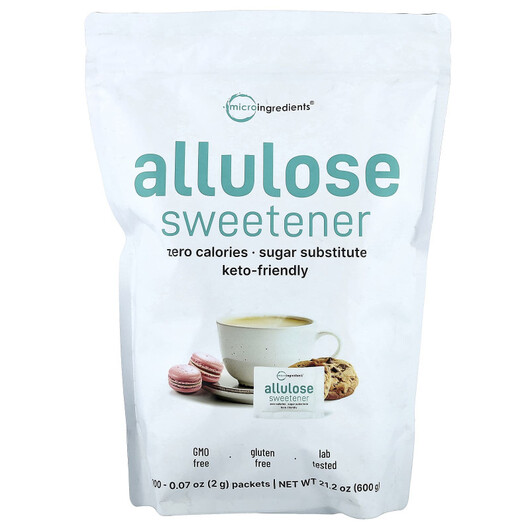 Основне фото товару Allulose Sweetener 300 Packets Основне фото товару Allulose Sweetener 300 Packets, Натуральний підсолоджувач, 2 g Ea