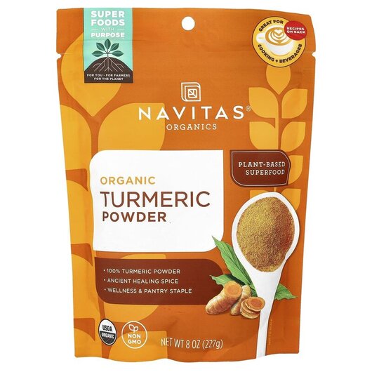 Основное фото товара Navitas Organics, Порошок Куркумы, Organic Turmeric Powder, 224 г