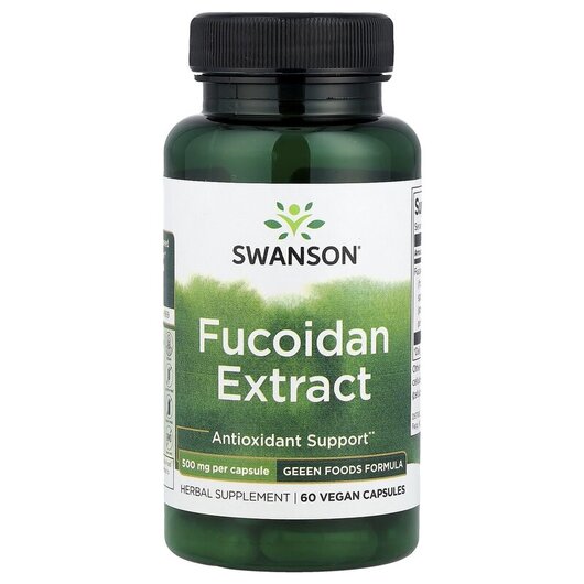 Основне фото товару Swanson, Fucoidan Extract 500 mg, Водорості, 60 капсул