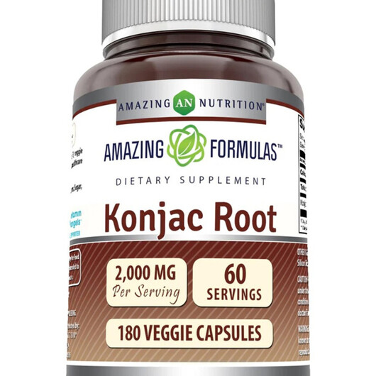 Основне фото товару Amazing Formulas Konjac Root Основне фото товару Amazing Nutrition, Amazing Formulas Konjac Root, Конжак, 180 капс