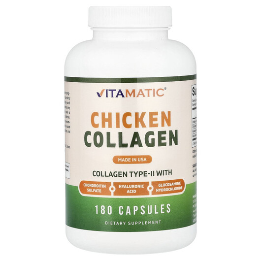 Основне фото товару Vitamatic, Chicken Collagen, Колаген, 180 капсул