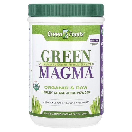 Основное фото товара Green Foods, Ячмень, Green Magma Barley Grass Juice Powder, 300 г