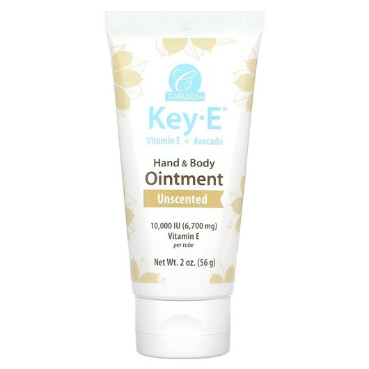 Основное фото товара Key-E Ointment Unscented Основное фото товара Carlson, Крем с витамином E, Key-E Ointment Unscented, 56 г