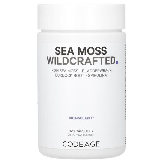 Основне фото товару CodeAge, Sea Moss Wildcrafted, Ірландський морський мох, 120 капс
