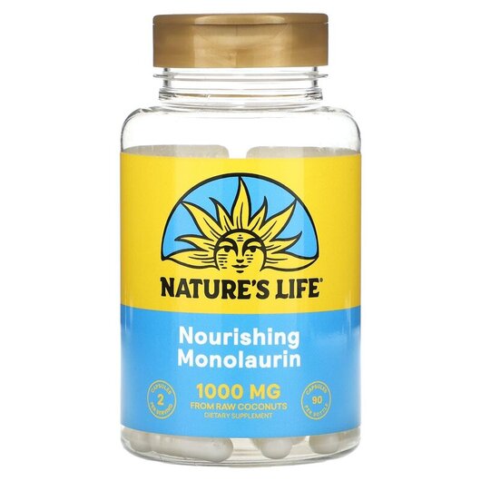 Основне фото товару Natures Life, Nourishing Monolaurin 1000 mg, Монолаурин, 90 капсу