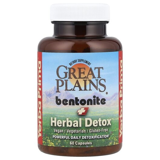Основне фото товару Great Plains Bentonite + Herbal Detox Основне фото товару Great Plains Bentonite + Herbal Detox, Бентонітовий Детокс, 60 ка