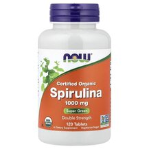 Спіруліна 1000 мг Certified Organic Spirulina NOW Foods