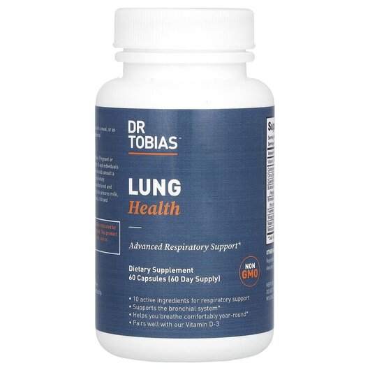 Основне фото товару Dr Tobias, Lung Health, Підтримка органів дихання, 60 капсул