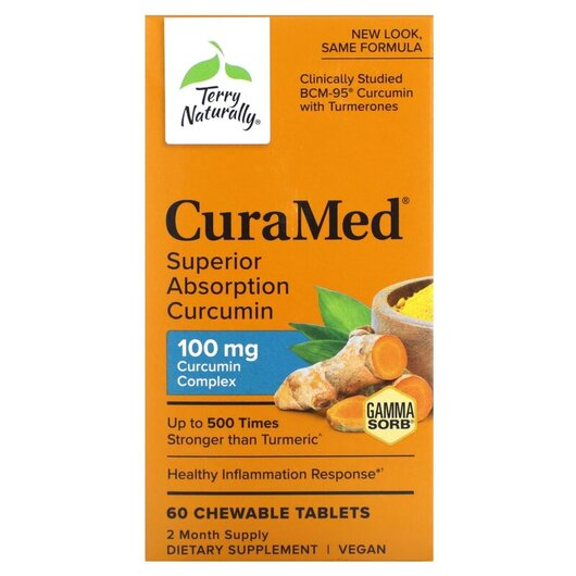 Основне фото товару CuraMed Superior Absorption Curcumin 100 mg, Куркумін, 60 таблето