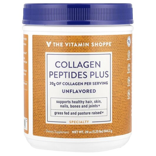 Основное фото товара TheVitaminShoppe, Коллаген, Collagen Peptides Plus Unflavored, 56