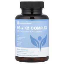 Вітаміни D3 K2 D3 + K2 Complex with Calcium + Black Pepper Вітаміни D3 K2 D3 + K2 Complex with Calcium + Black Pepper