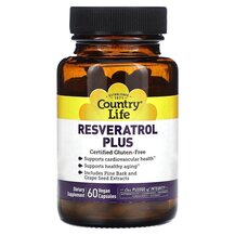Resveratrol Plus Ресвератрол Плюс Country Life 60 капсул Resveratrol Plus Ресвератрол Плюс Country Life 60 капсул