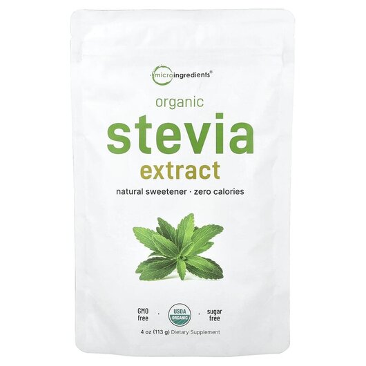 Основне фото товару Micro Ingredients, Organic Stevia Extract, Стевія, 113 г