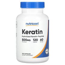 Кератин Keratin 500 mg Nutricost 120 капсул