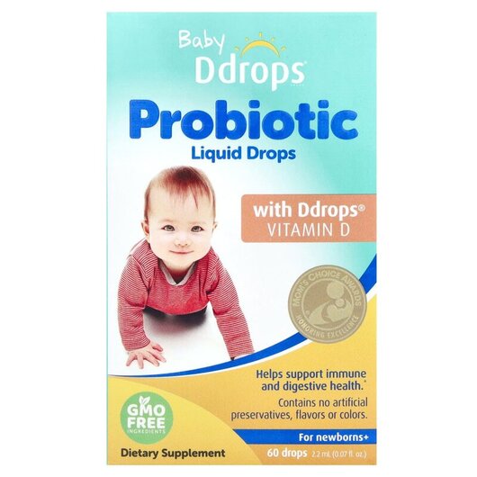 Основное фото товара Baby Probiotic Liquid Drops For Newborns+ 60 Drops Основное фото товара Пробиотики, Baby Probiotic Liquid Drops For Newborns+ 60 Drops, 2