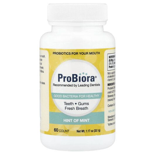 Основне фото товару Dental Probiotics Hint of Mint Основне фото товару Dental Probiotics Hint of Mint, Засоби для догляду за ротом, 60 т