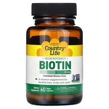 Вітамін B7 Біотин Biotin High Potency 10 mg Country Life Вітамін B7 Біотин Biotin High Potency 10 mg Country Life
