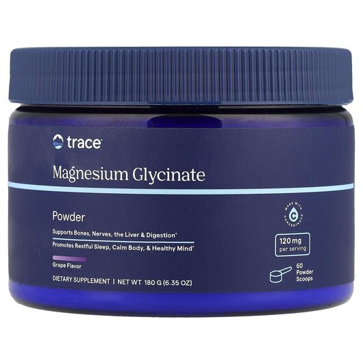 Основное фото товара Magnesium Glycinate Powder Grape Основное фото товара Trace, Магний, Magnesium Glycinate Powder Grape, 180 г