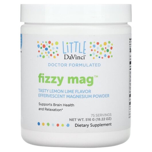 Основне фото товару Fizzy Mag Effervescent Magnesium Powder Lemon Lime, Магній, 516 г