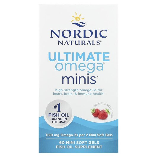 Основне фото товару Nordic Naturals, Ultimate Omega 2X, Омега 3, 60 Mini Soft Gels