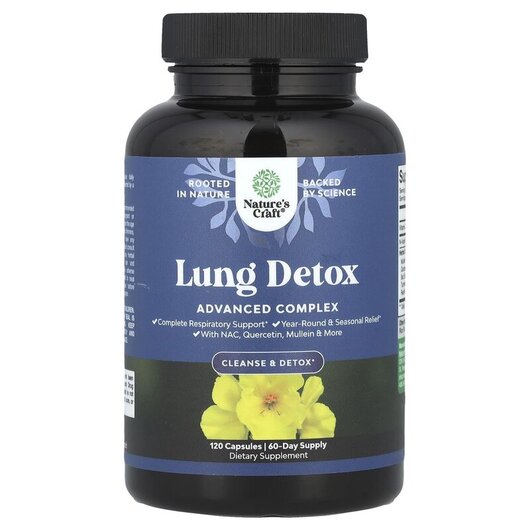 Основное фото товара Lung Detox Основное фото товара Nature's Craft, Детокс и очистка, Lung Detox, 120 капсул